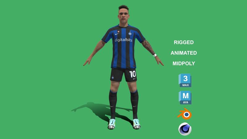 3D Rigged Lautaro Martínez Inter Milan 2023