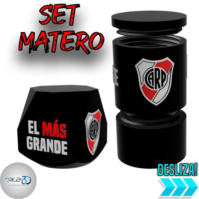 Set Matero River Plate + Mate