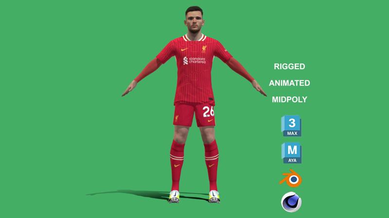 3D Rigged Andy Robertson Liverpool 2025