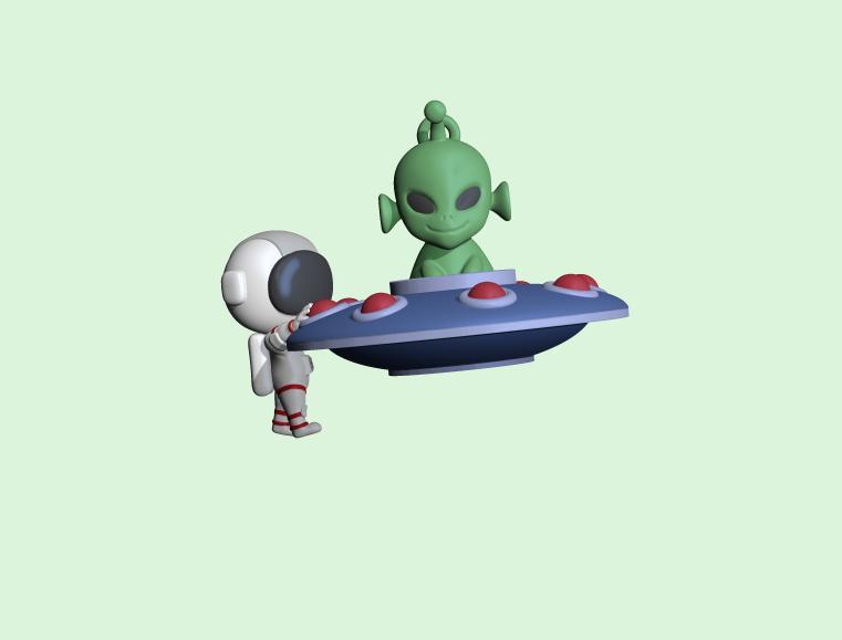Cute UFO Astronaut