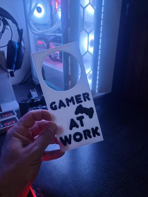 gamer at work door hanger! Do Not Disturb