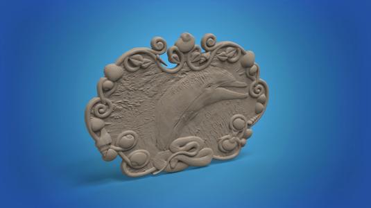 Aquarium panno deep sea adventure 3D STL dolphin panno  model for CNC router and 3D printing