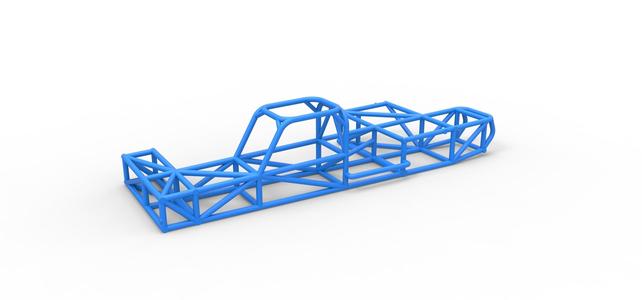 Diecast Frame of Supermodified rear engine race car Scale 1:25
