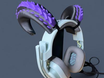 Dragon horns headset attachment horn headphones decor tech accessory