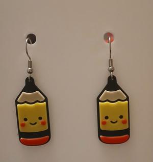 Pencil Earrings & Keychain | No AMS Needed | Back to School Teacher Gift 3D Print STL