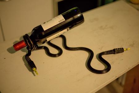 Cool wine holder in the shape of cables (bottle holder)