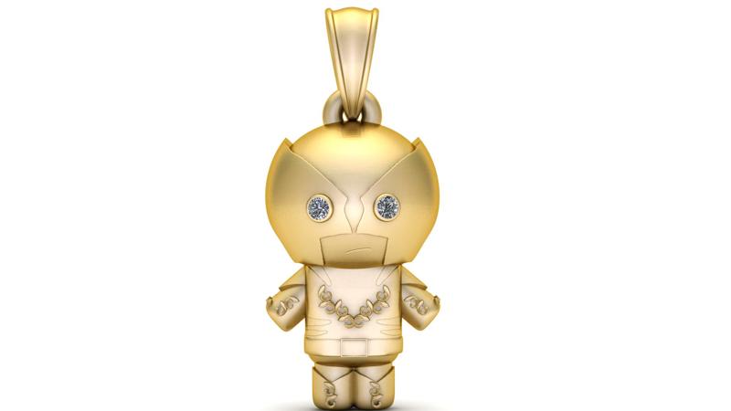 Gold Mini Robot Pendan