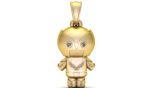 Gold Mini Robot Pendan
