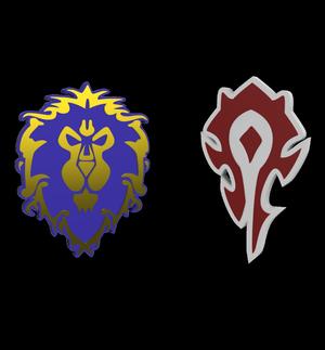 3D MULTICOLOR LOGO/SIGN - Warcraft: Alliance & Horde Symbols