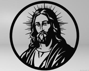 ✨ Line Art Icon of Jesus – Religious Design ✨