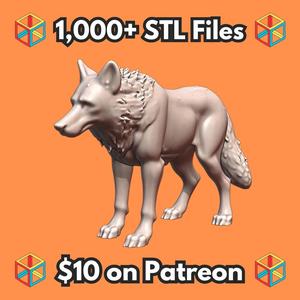 28mm DND Agile Majestic Forest Wolf Fantasy Miniature MineeForm FDM 3D Print STL File