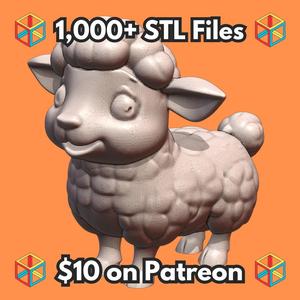 Adorable Lamb Sculpture with Big Eyes and Detailed Fur Texture MineeForm FDM 3D Print STL File