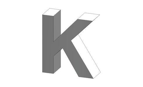 K Letter Arial Font