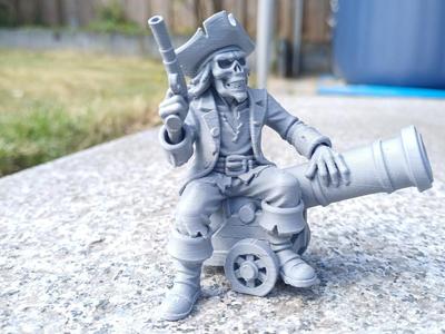 Captain Kaboom — Skeleton Pirate on a Cannon