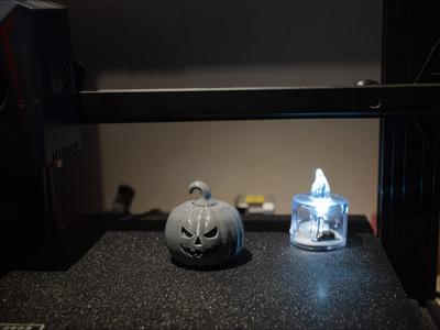 Low poly carved pumpkin halloween miniature