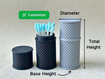 Customizable Storage Jar with Lid (Parametric)