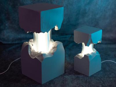 Broken Concrete Lamp with Light Core  Lamp Kit 001