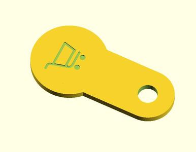 Shopping Cart Euro Token (OpenSCAD)