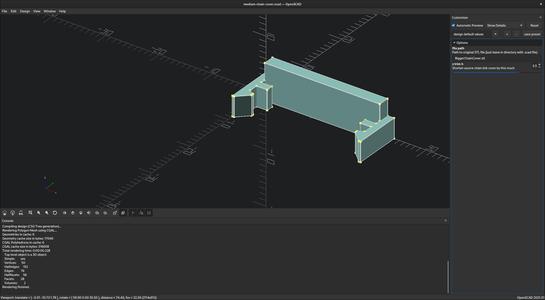 Larger Cable Chain Clips for Thicker Cables / Fasteners - OpenSCAD