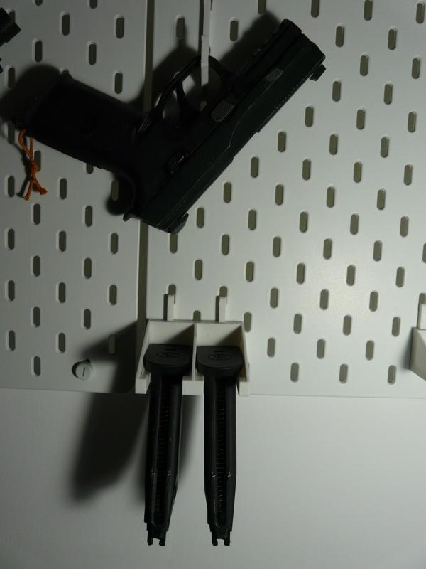 Ikea Skadis airsoft fns 9 magazine support x2