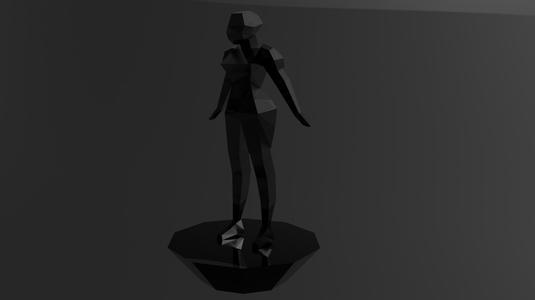 low-poly statue of a woman