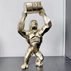 Classic Fantasy Gorilla with Barrel Resin Statue