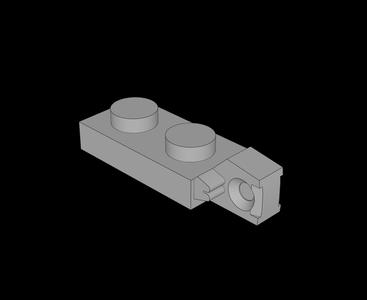 Lego Compatible (44301b.dat) Hinge Plate  1 x  2 Locking without Groove with Single Finger on End Vertical