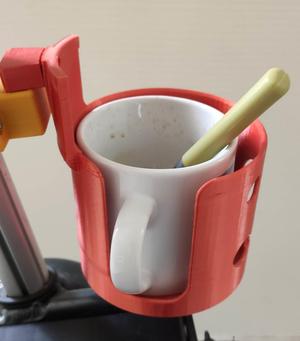 Coffee cup holder for walking aid