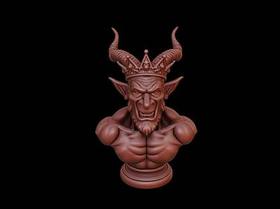 Crowned Demon Beast Bust