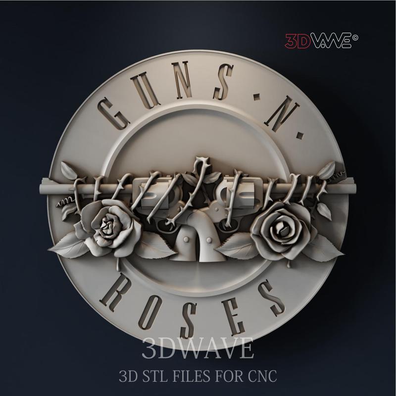 GUNS AND ROSES 3d stl file for CNC