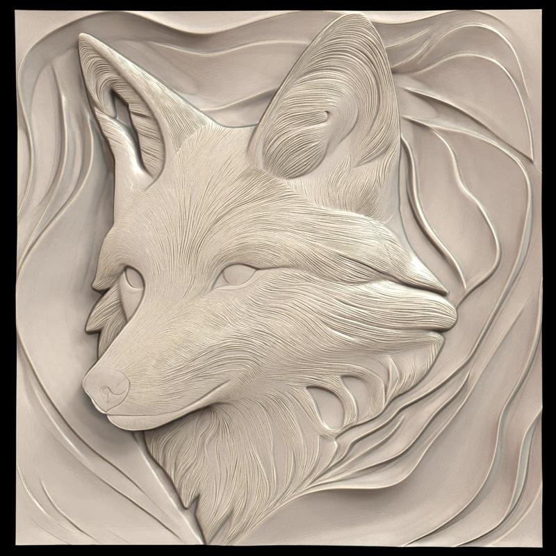 3D Model STL File for CNC Router/Laser & 3D Printer A Coyote That Changes Color with the Seasons