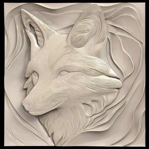 3D Model STL File for CNC Router/Laser & 3D Printer A Coyote That Changes Color with the Seasons