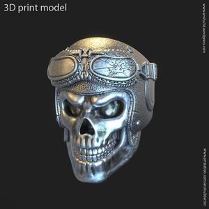 Biker helmet skull vol3 ring