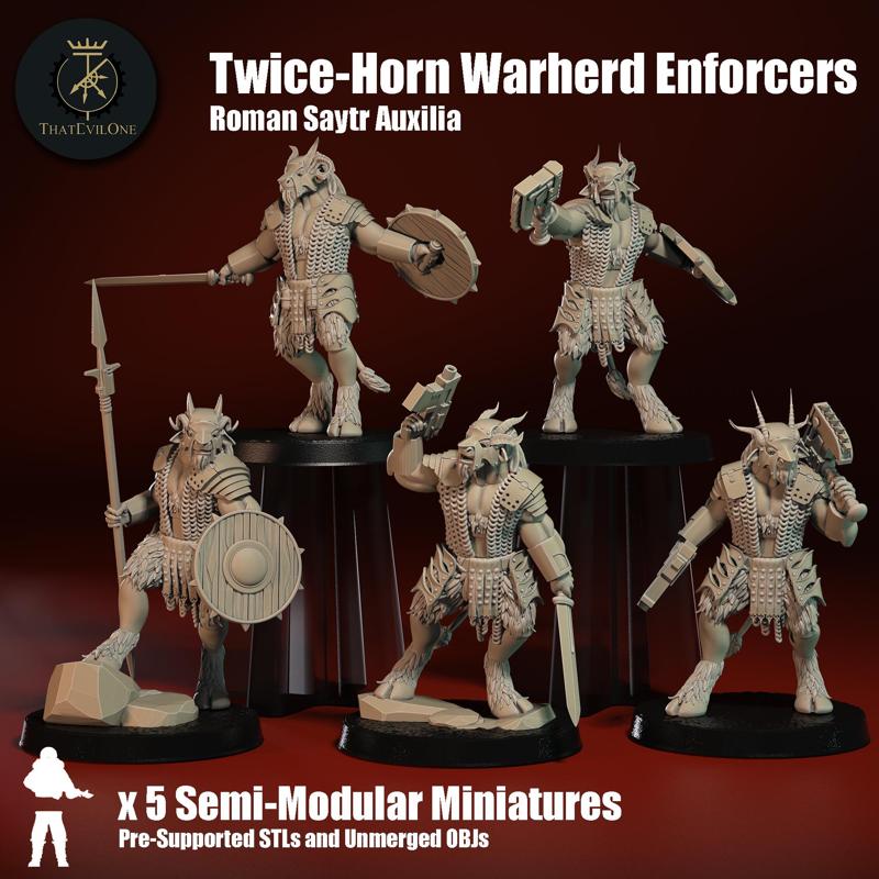 Roman Saytr Twice-Horn Enforcers - Preesupported