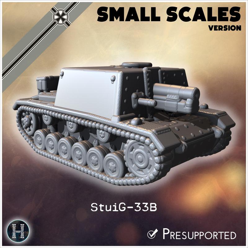 Sturm-Infanteriegeschutz 33B StuiG-33B (small scales version) - Germany Eastern Western Front Normandy Stalingrad Berlin Bulge WWII 4mm 6mm 10mm 12mm