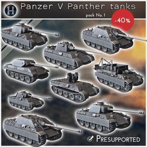 German WW2 pack, Panzer V Panther No. 1 (main models) - Germany Eastern Western Front Normandy Italy Berlin Bulge WWII