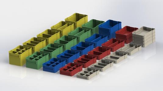 Stackable Boxes with Front Labels Set