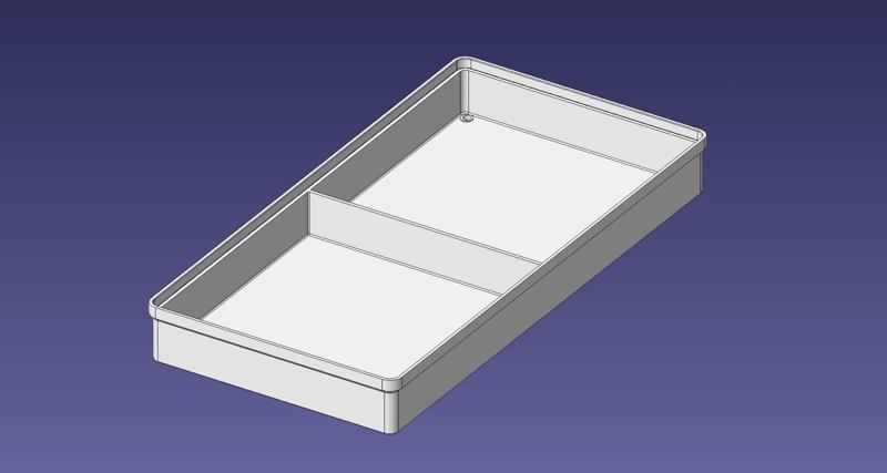 2x4 units, third height, 1x2 grid Stackable Insertbox