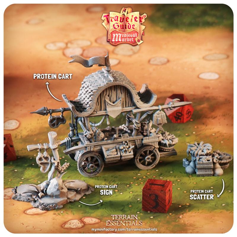 Medieval Market Terrain -  Protein Cart (Pre-Supported)