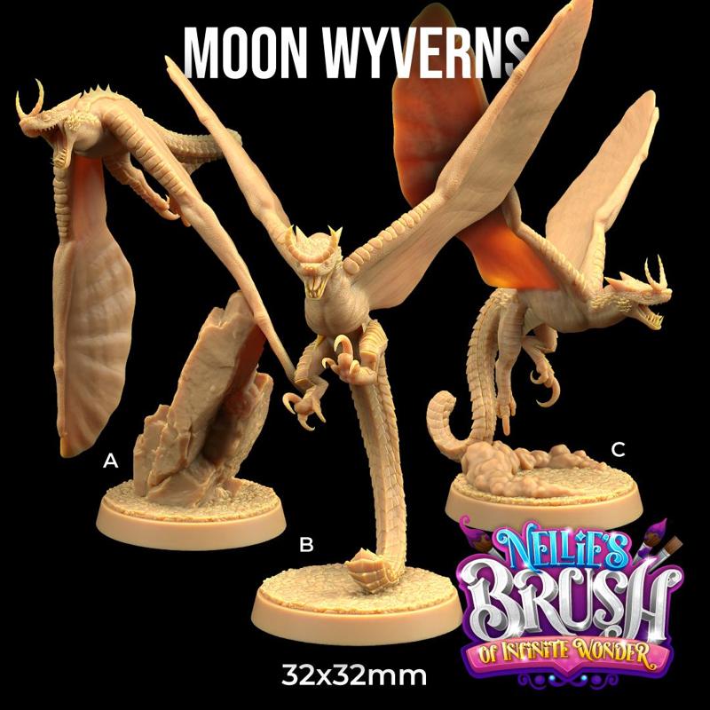 Moon Wyverns | PRESUPPORTED | Nellie’s Brush of Infinite Wonder