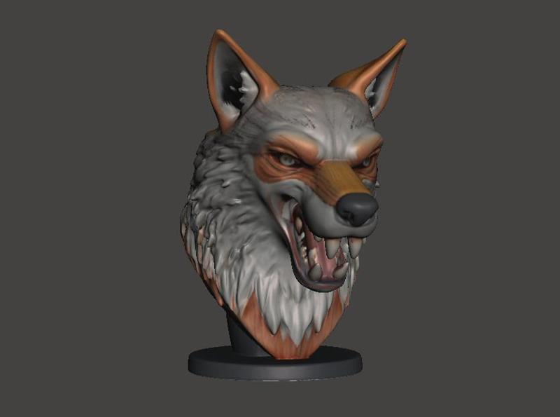 Wild Spirit of the Wolf Figure Unique & Detailed 3D Print Model