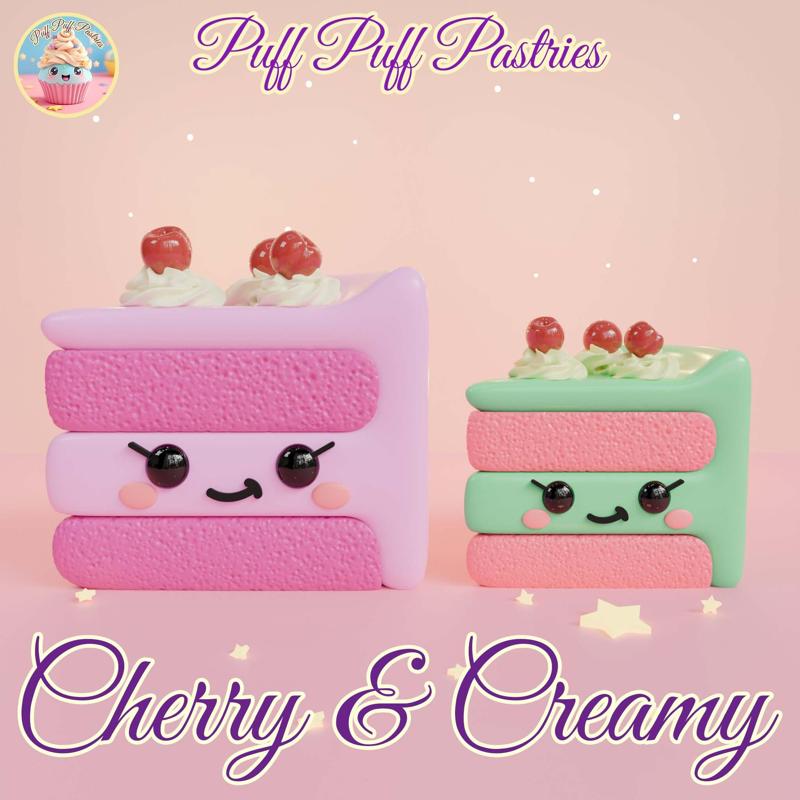 Kawaii Triangle cake Cherry and Creamy