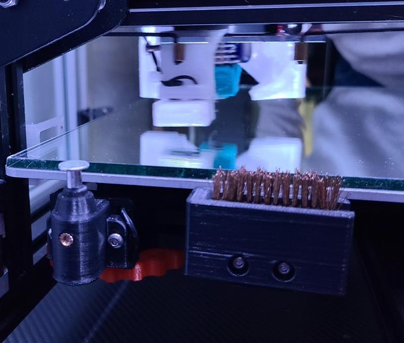 Auto-Z mount for a CR-10S with Solid Bed Mounts + Nozzle brush holder