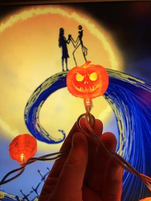 Jack-o-Lantern Jack Skellington pumpkin for string of lights