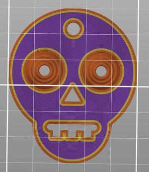 wiggly eyes skull keychain