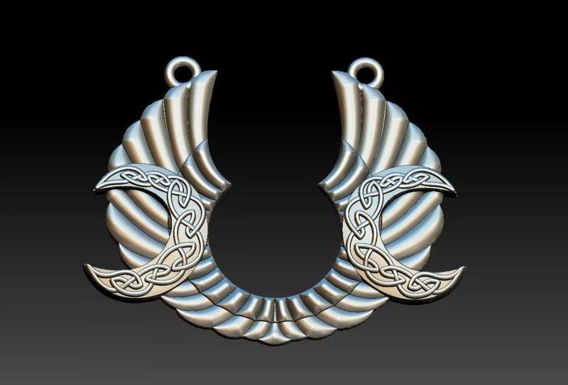 Wing and Moon Pendant