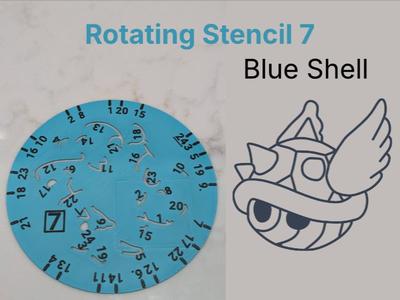 Rotating Stencil 7 Blue Shell