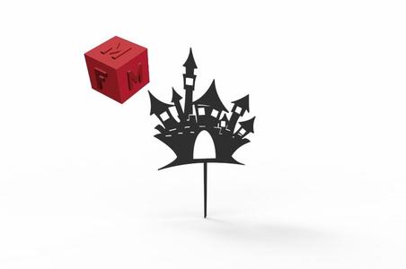 Castle Halloween Cake Topper