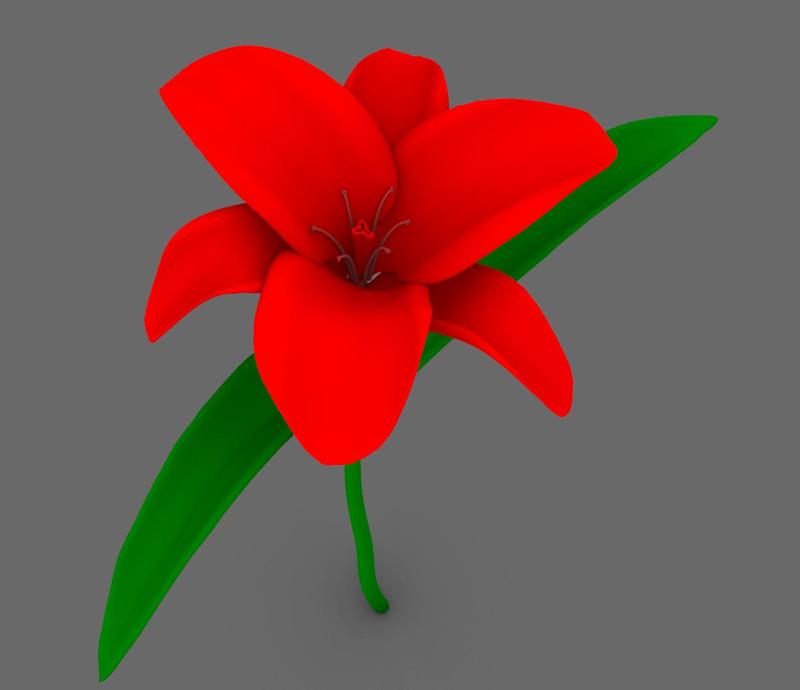 Lirio 3D – Flor Elegante y Sencilla para Impresión