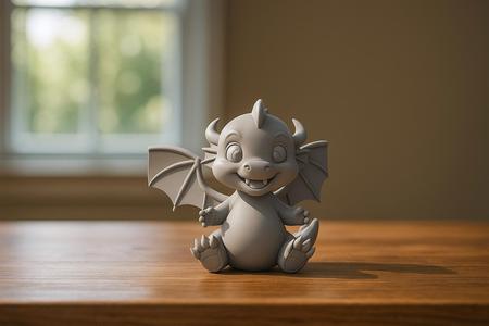 Cute Baby Dragon Sitting | 3D Printable Fantasy Figurine